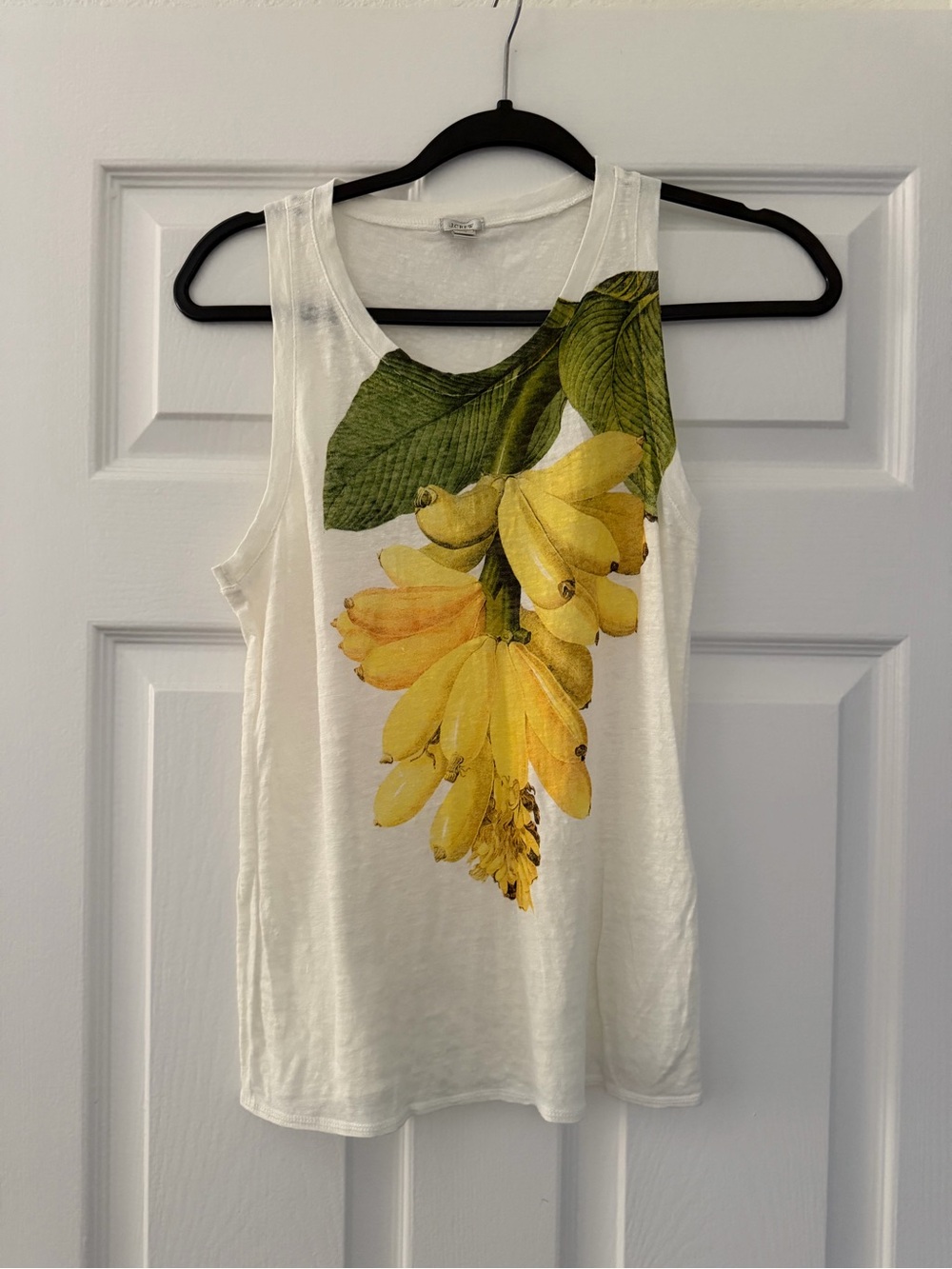 J.Crew White Tank Top with Yellow Banana Blossom Print - Picture 2 of 5